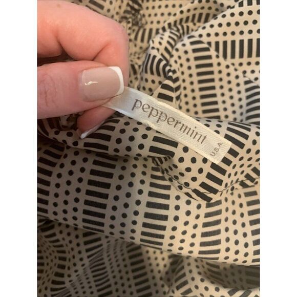 Peppermint Label USA Beige Black Tank Fit Flare Mini Dress Small - Picture 4 of 5